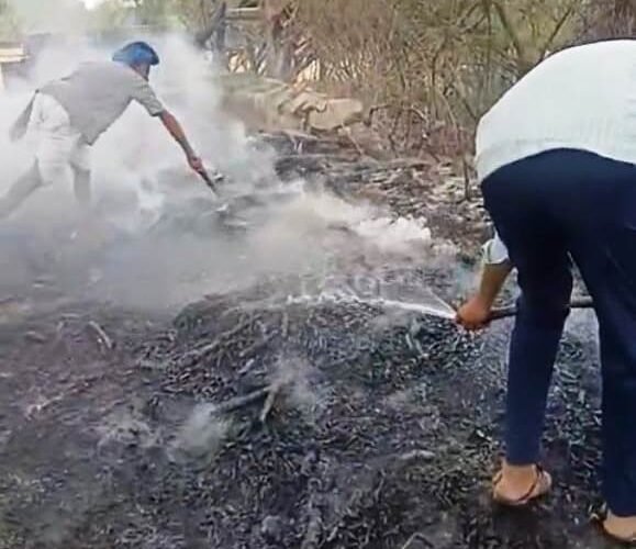 डीपी में लगी आग,लोगों कह सजगता से बचा नुकसान