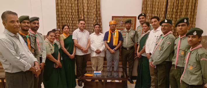 संयुक्त शासन सचिव का हिंदुस्तान स्काउट एंड गाइड की ओर से स्वागत-अभिनंदन