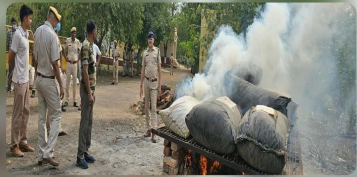 बारां पुलिस ने ₹3.45 करोड़ से अधिक के मादक पदार्थ और उपकरण किए नष्ट