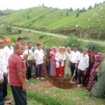 ग्राम पंचायत, सेवा मन्दिर व समुदाय के आपसी सहयोग से पौध रोपण
