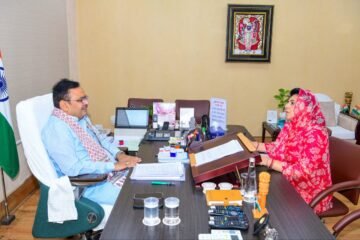 मुख्यमंत्री भजनलाल शर्मा से सांसद श्रीमती महिमा कुमारी मेवाड़ ने की भेंट