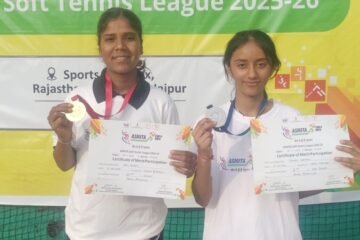 अस्मिता खेलो इंडिया सॉफ्ट टेनिस लीग में उदयपुर की दृष्टि व डाली ने जीते पदक