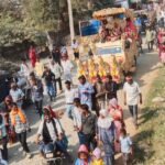कनबई में माताजी की ऊंट सवारी पर भव्य शोभायात्रा