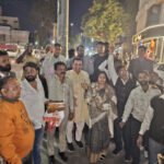 आयड चौकी को थाना बनाने पर की भव्य आतिशबाजी