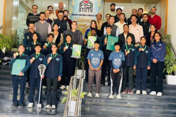 एशियन लैक्रोज में भारत का परचम, उदयपुर के स्वर्ण पदक विजेताओं का सम्मान समारोह