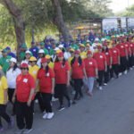 जैन धर्म के पांच रंगों में रंग गई फतहसागर पाल, 108 की पांच कतार की मानव श्रृंखला ने दिया अहिंसा और शांति का संदेश