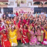 म्हारी घूमर के रंग, मस्ती के संग — देवीशक्ति के आह्वान में झूम उठीं महिलाएँ