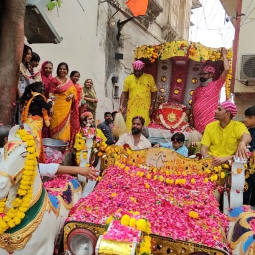 मंशापूर्ण हनुमानजी की निकली 1111 मीटर लंबी पाग शोभायात्रा