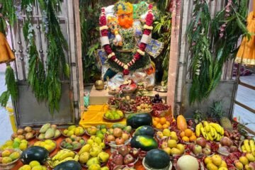 उदयपुर के महावीर हनुमान मंदिर में 1100 किलो फलों से सजा मनोरथ
