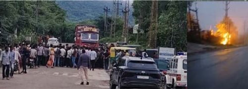 बिजली का तार टूटकर गिरने से युवक जिंदा जला, ग्रामीणों ने किया रासता जाम