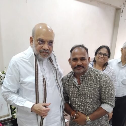 मुंबई में अमित शाह का मेवाड़ के प्रवासी परिवारों ने किया स्वागत