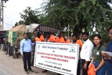 एमपीयूएटी में ट्रैक्टर-ट्रेलर दुर्घटनाओं की रोकथाम हेतु एसएमवी एम्बलेम अभियान शुरू